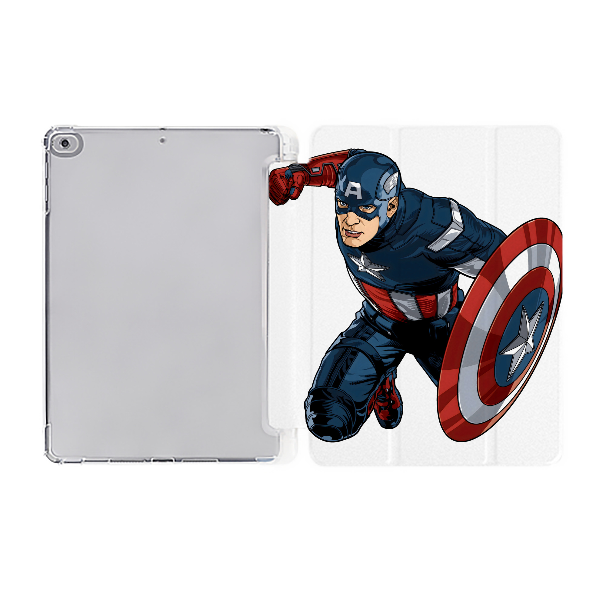 （画像用） アベンジャーズ The Avengers IPad ケース ペン収納付き 三つ折りスタンド PUレザー×シリコン 対応機種9.5/10.5/10.9インチ